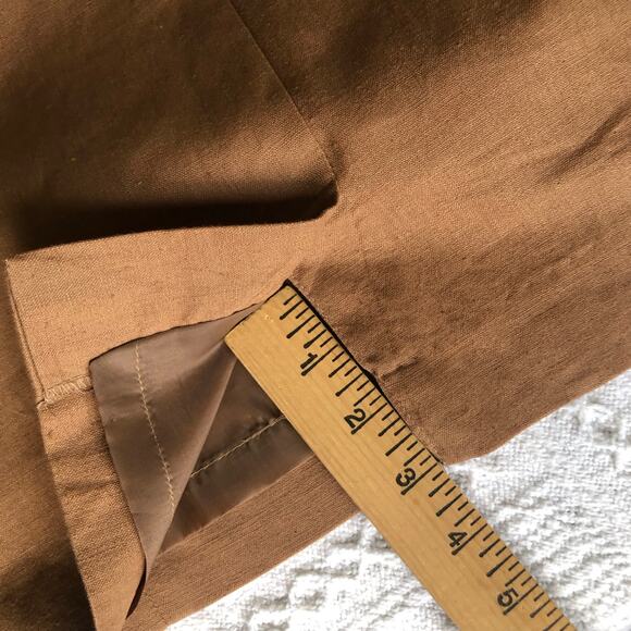 Carol Horn Vintage Sheath Linen Blend Dress Sz 10 Petite Brown 90s Minimalist - Picture 10 of 11